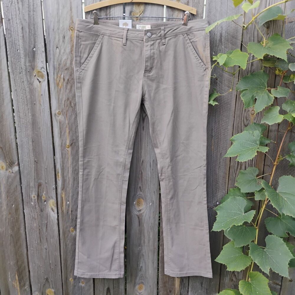 Mountain Khakis Camber 105 Pant Womens 14R Gray Mid Rise Outdoor Chino Pants NWT